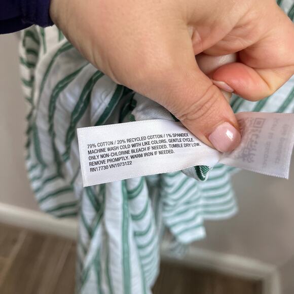 Universal Thread Green White Striped Cotton Midi Dress Size Large NWT - Picture 6 of 8